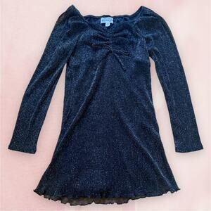 Ten Sixty Sherman Girls black silver metallic dress
